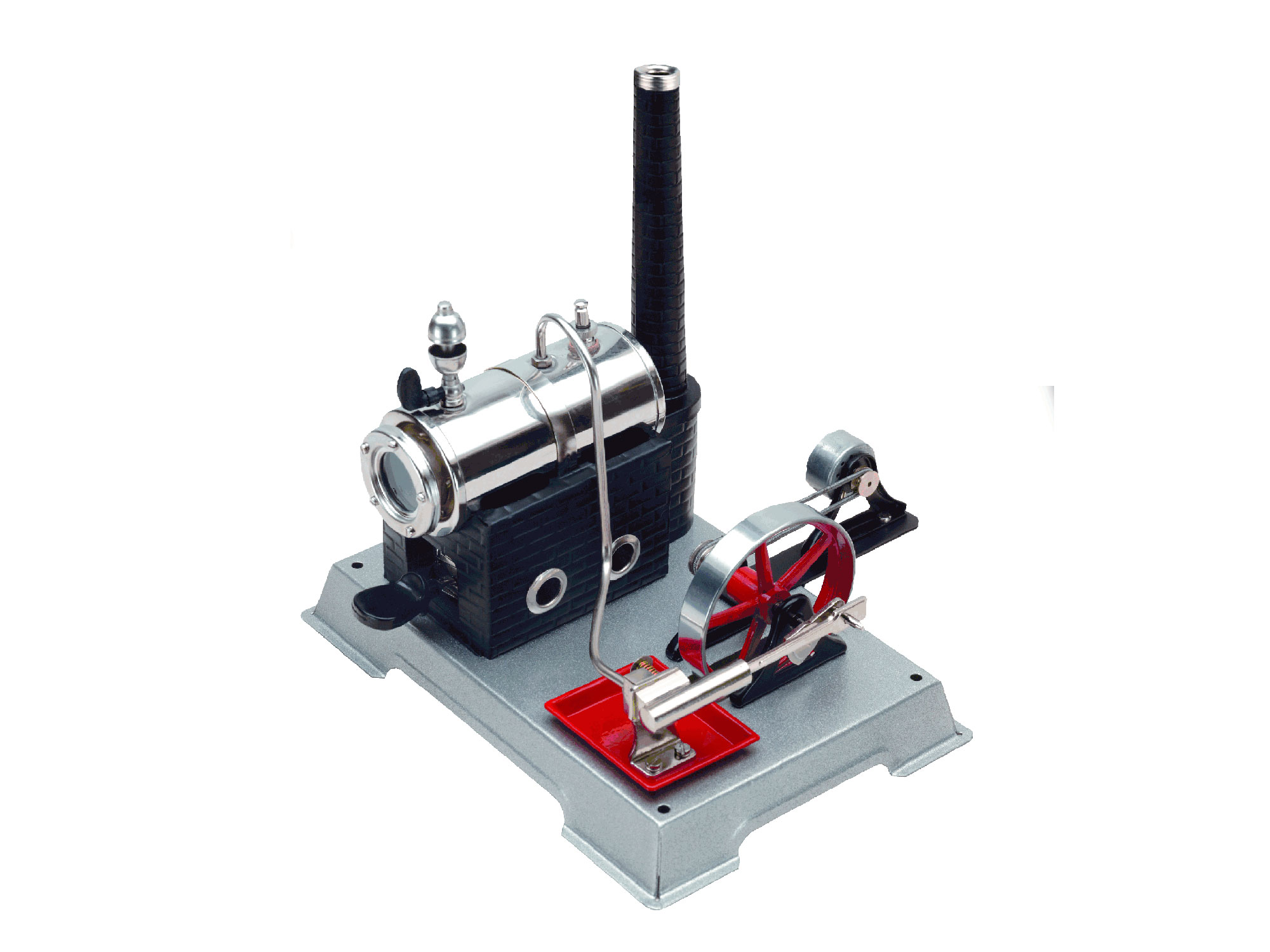 Dampfmaschinen-Bausatz D100E – Seitenansicht